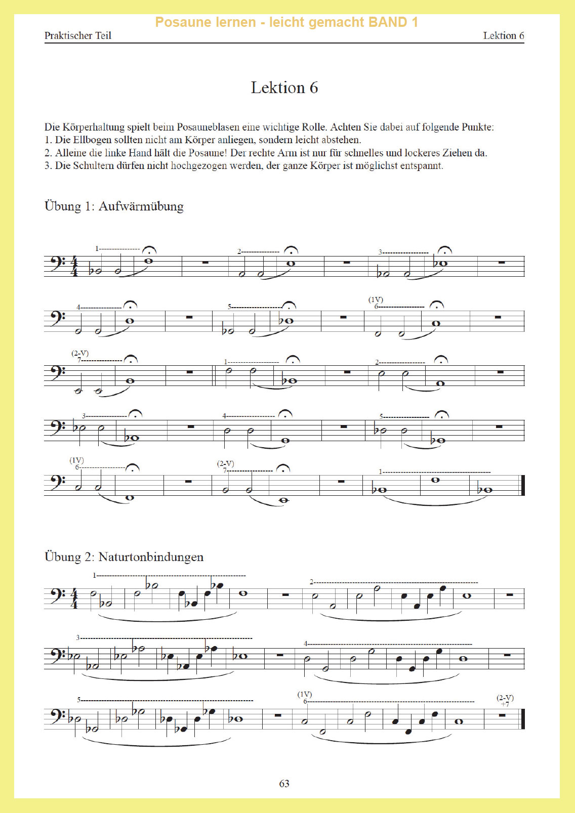 Posaune lernen - leicht gemacht Band1 (C-Noation, Bassschlüssel)