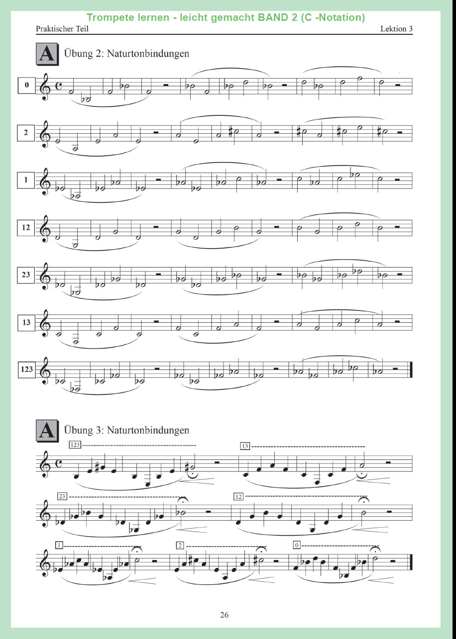 Trompete lernen - leicht gemacht BAND2 (C-Notation) für Posaunenchor