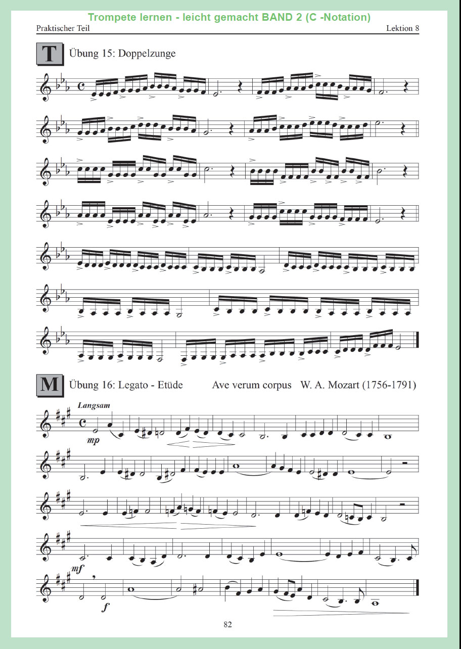 Trompete lernen - leicht gemacht BAND2 (C-Notation) für Posaunenchor
