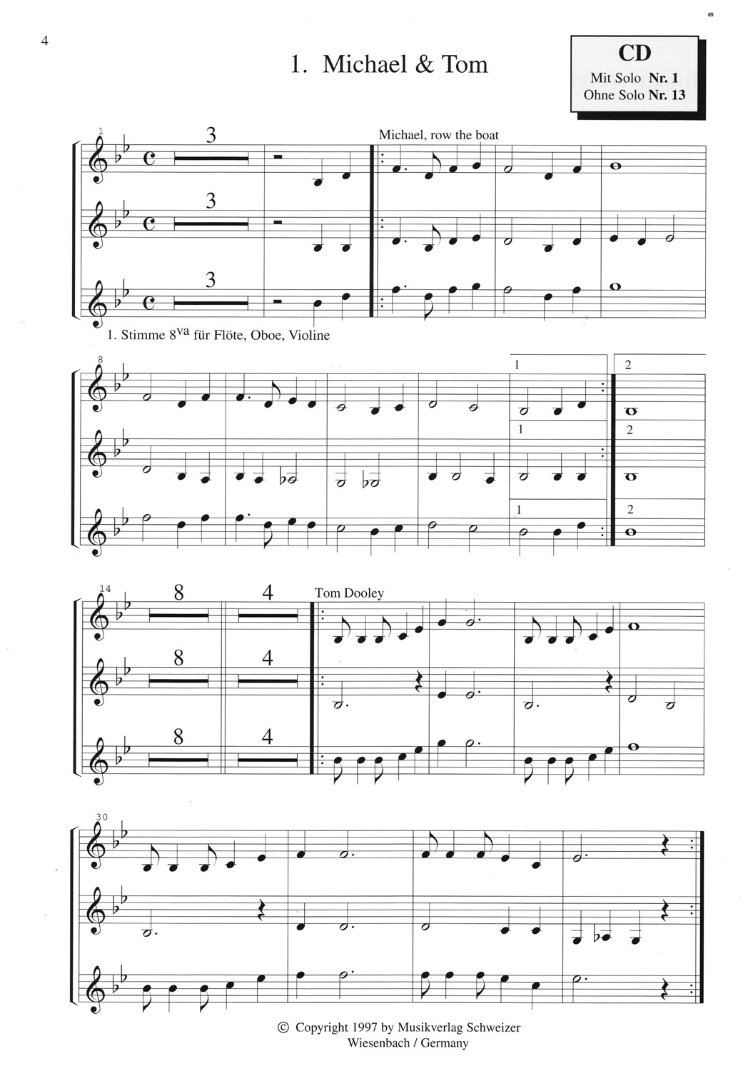 Funbook1 für Trompete in C (Posaunenchor), Flöte,Oboe,Violine (incl. CD)