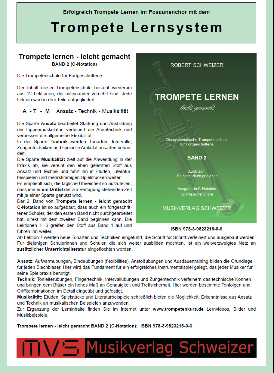 Trompete Lernsystem in C (für Posaunenchor)